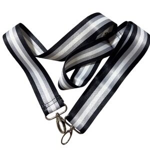 Unbranded Strap Unisex OS Black Grey Excellent Striped Adjustable Crossbody